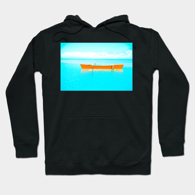 Orange outrigger in lagoon Hoodie by brians101